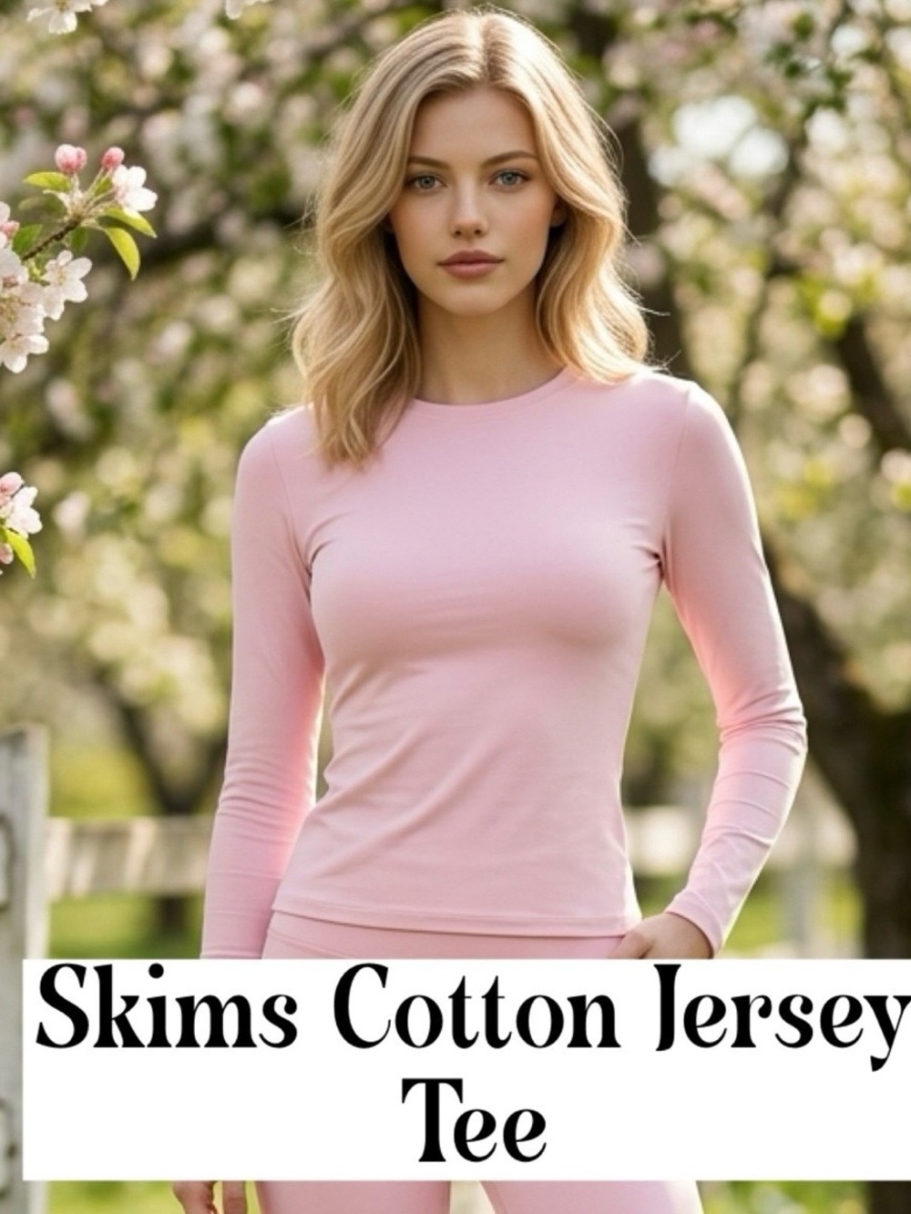 Skims Cotton Jersey T-Shirt Long Sleeve Halite New